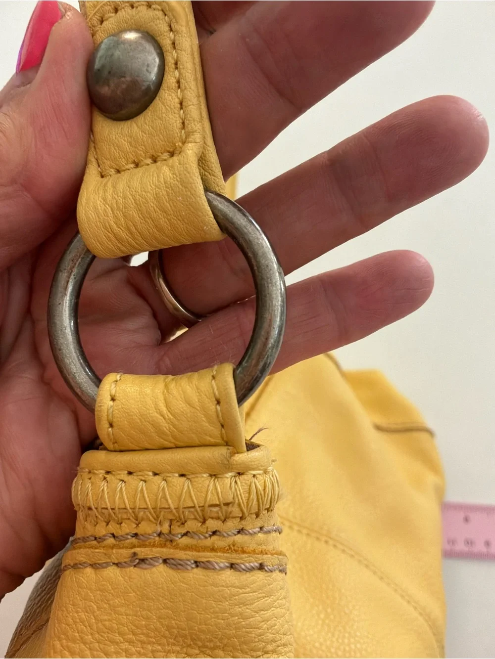 The Sak Mustard Yellow Pebbled Leather Shoulder Bag Y2K